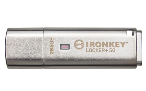 Kingston Ironkey Locker+ 50 Drive Flash Usb Xts-Aes Crittografato Per La Protezione Dei Dati Con Backup Usbtocloud Automatico-Iklp50/256Gb
