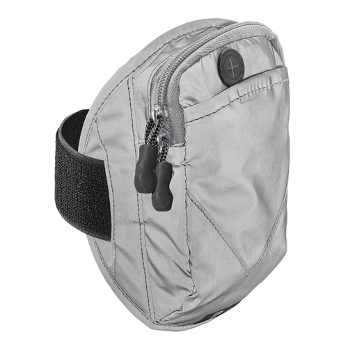 Cellularline | Armband Pocket | Fascia Da Braccio Sportiva Con Due Tasche, Sweat-Proof, Tessuto Catarinfrangente - Grigio