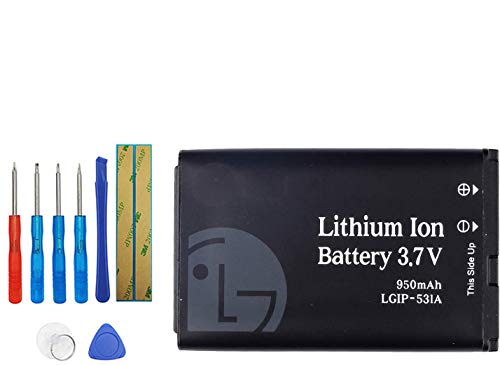 Vvsialeek Lgip-531A Sbpl0090501 Batteria Di Ricambio Compatibile Per Envoy 2 Un160, Envoy 3 Un170, Saber Un200 T-Mobile B450, Cricket B460, At&T B470,