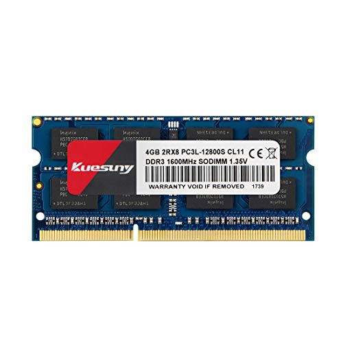 Kuesuny 4Gb Ddr3 / Ddr3L 1600Mhz Sodimm Ram Pc3 / Pc3L-12800S Pc3 / Pc3L-12800 1.5V / 1.35V Cl11 204 Pin 2Rx8 Dual Rank Non-Ecc Unbuffered Ram Di Memo