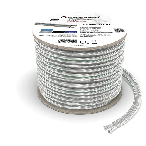 Oehlbach Silverline Sp-40 - Cavo Per Altoparlante Stereo Hi-Fi, Con Spofc (Rame Argentato), 2 X 4 Mm², 20 M
