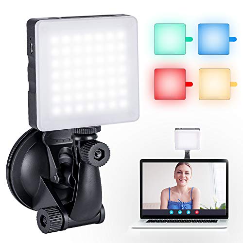 K&F Concept Luce Videoconferenza,Luce Video Dimmerabile Del Tocco,Luce Di Riempimento Con 4 Filtri Colorati,Per Laptop,Fotografico,Vlog,Autoritratto
