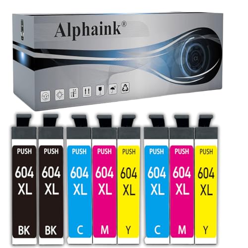 Alphaink 8 Cartucce Compatibili Con Epson 604 Xl 604Xl Per Expression Home Xp-2200 Xp-2205 Xp-3200 Xp-3205 Xp-4200 Xp-4205 Workforce 2910Dwf 2930Dwf 2