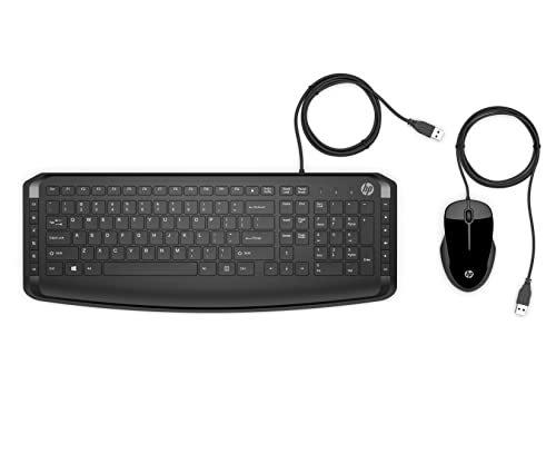 Hp 200 Pavilion Tastiera E Mouse Usb, Tasti Scelta Rapida E Multimediali, Indicatore Led Blocco Maiuscole/Numeri E Tasti Scorrimento, Poggiapolsi Inco