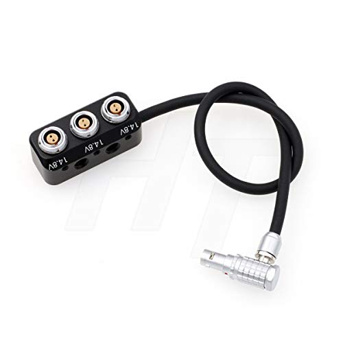 Hangton Cavo Splitter Di Alimentazione Maschio Ad Angolo Retto Da 2 Pin A 3 X 0B 2 Pin Femmina, 1 A 3 Triple Per Fotocamera Arri Alexa Sony Red Dsmc2