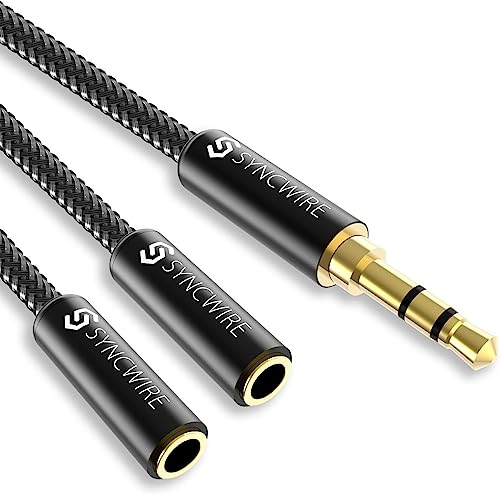 Syncwire Splitter Per Cuffie - Audio Stereo A Y (Suono Hi-Fi), Nylon Intrecciato 3,5Mm Maschio A 2 Porte Da 3,5Mm Femmina Compatibile Con Apple, Samsu