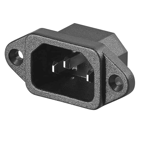 Cablepelado Connettore Iec C14 Maschio | Connettore Di Alimentazione C14 | Iec 320 C14 | 10 A 250 V | Collegamento Con Saldatura | Adatto Per Montaggi