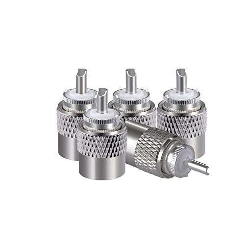 Vecys 5Pcs Pl-259 Connettori 50 Ohm Pl 259 Spina Connettore Maschio A Saldare Uhf Low Loss Per Cavo Coassiale Lmr-400 Rg-8