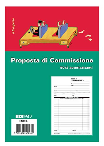 Edipro - E5229A - Blocco Copia Commissione 50X2 Autoricalcante F.To 22X14,8