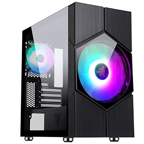 Itek Case Vortex Gaming Mini Tower, Matx, 20 Cm E 12 Cm Argb Fan, 2Xusb3, Pannello Laterale In Vetro Temperato