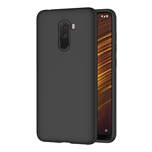 Aicek Cover Per Xiaomi Pocophone F1, Cover Xiaomi Pocophone F1 Nero Silicone Case Molle Di Tpu Sottile Custodia Per Xiaomi Pocophone F1 (6,18 Pollici)