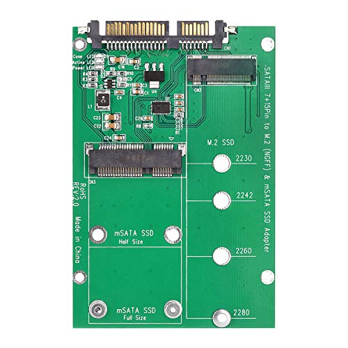 Yolando 2-In-1 Adattatore M.2 Ngff O Msata Ssd A Sata 3 Sata Iii Adapter Board, Ideale Per Recupero Di Dati