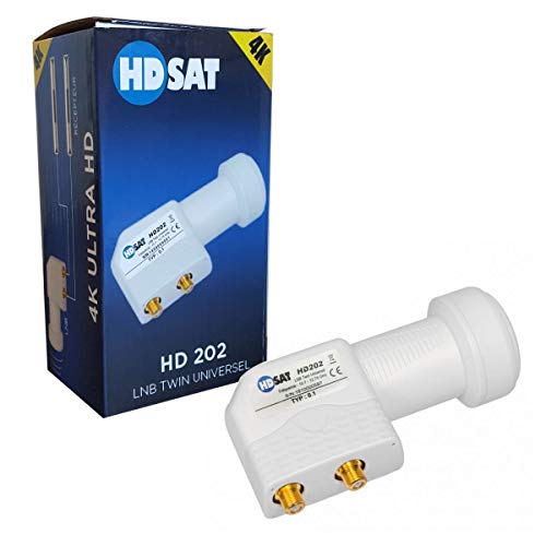 Hdsat Hd202 Lnb Twin Full Hd 4K Testa Parabola 2 Uscite 0,1Db