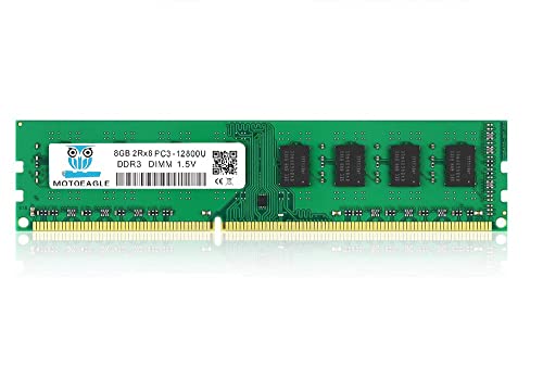 8Gb Pc3 12800U Ddr3 1600Mhz Udimm Ram, 8Gb 2Rx8 Pc3 12800U Cl11 1.5V 240-Pin Non-Ecc Memoria Desktop