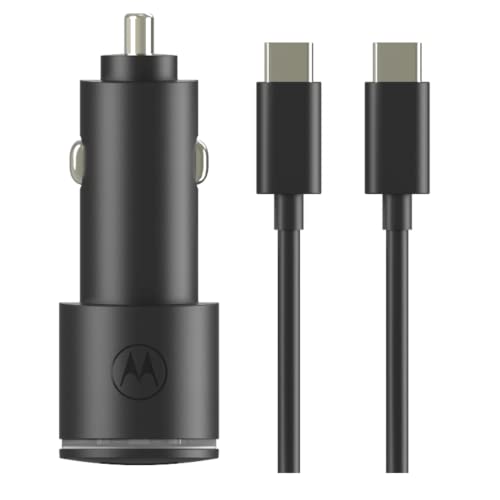 Motorola Chargers - Caricabatteria Veloce Da 45 W Usb Pd A Doppia Porta (Usb-A, Usb-C) Per Veicolo/Caricabatterie Per Telefono Con Cavo Usb-C A C Da 1