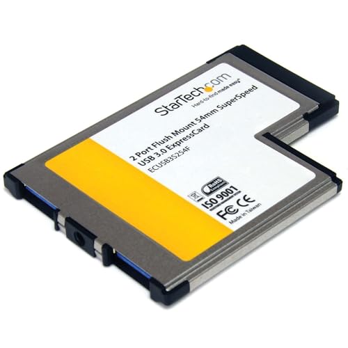 Startech.Com Adattatore Scheda Expresscard Superspeed Usb 3.0 A 2 Porte, 5Gbps, Scheda Expresscard 3.0 Da 54 Mm Con Montaggio A Filo E Supporto Uasp (