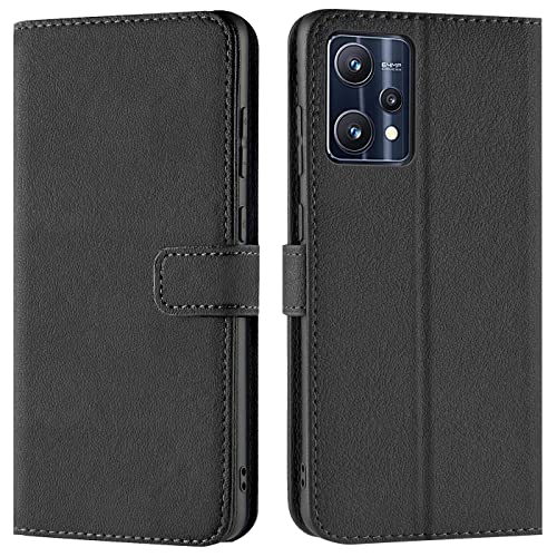 Verco Custodia Per Realme 9 5G, Realme 9 Pro 5G Case Per Realme 9 5G / Realme 9 Pro 5G Cover Pu Pelle Portafoglio Protettiva, Nero