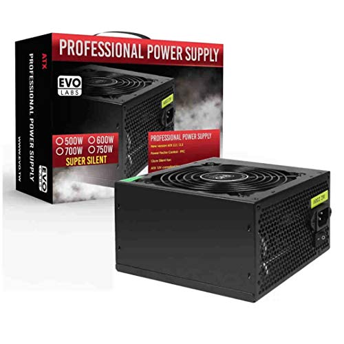 Evo Labs Br500-12Bl E-500Bl 500W 120Mm Black Silent Fan Psu - (Componenti> Alimentatori Psu)