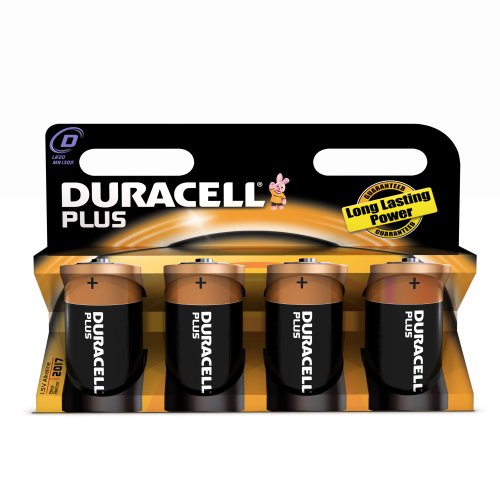 Duracell Pila Plus Mono D (Lr20) 1,5V, Confezione Da 4