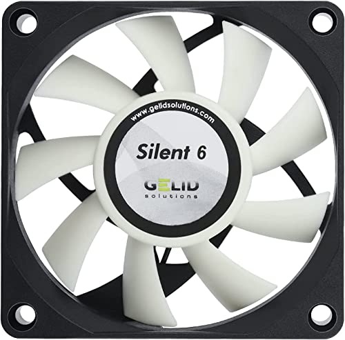 Gelid Solutions Silent 6 | 3 Pin Di 60Mm Per Custodia Standard | Operazione Silenziosa | Pale Del Ventilatore Ottimizzate | Alta Portata D'Aria