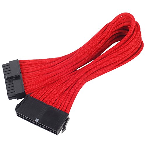 Silverstone Sst-Pp07-Mbr - Cavo Di Estensione Sleevato Motherboard 24Pin A 24Pin, 30Cm, Rosso