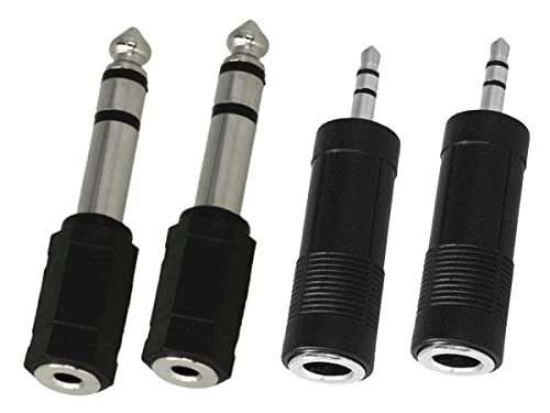 Zorei 4 Pezzi Adattatore Jack 6.35 To 3.5, Convertitore Jack 3.5 To 6.35, Da Maschio 3.5Mm A Femmina 6.35Mm, Da Femmina 3.5Mm A Maschio 6.35Mm