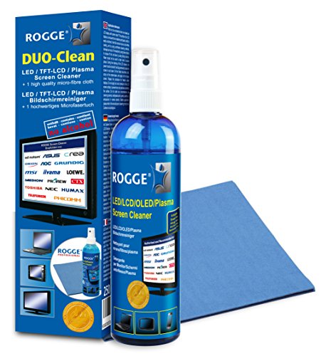 Rogge Duo Clean Origina Set Di Pulizia 250Ml Led/Lcd/Tft+ Pulitore Plasma +1 Panno In Microfibra Rogge Professional