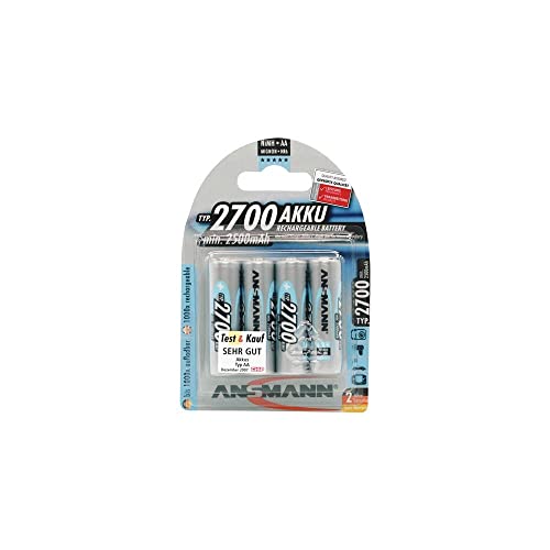 Ansmann Mignon Aa Batteria Ricaricabile 2700Mah Nimh - Batteria Professionale Ad Alta Capacità Per Fotocamere Digitali (Confezione Da 4) - Batterie