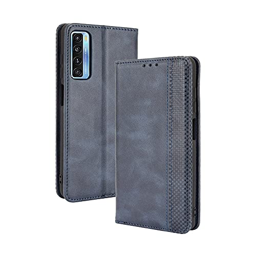 Weiou Leather Folio Cover Per Tcl 20L / Tcl 20L+, Custodia In Pelle Pu Magnetica Libro Flip Portafoglio Con [Funzione Stand]. Blu