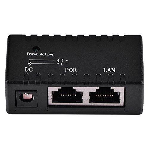 Vbestlife Adattatore Per Iniettore Power Over Ethernet Poe Splitter Per Rete Lan(Nero)