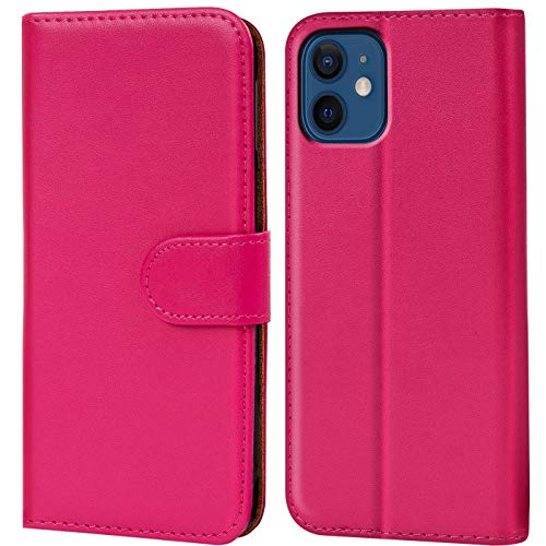 Verco Custodia Per Iphone 12 Mini [5.4], Case Per Apple Iphone 12 Mini Cover Pu Pelle Portafoglio Protettiva, Rosa