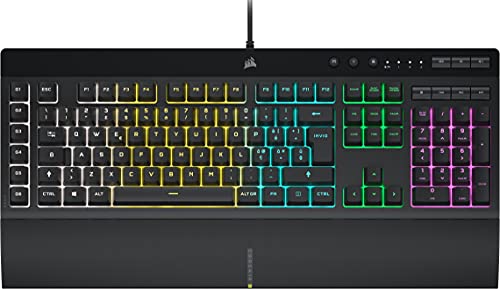 Corsair K55 Rgb Pro Tastiera Da Gioco Cablata A Membrana - Resistente Alla Polvere E Ai Versamenti - 6 Tasti Macro Con Integrazione Elgato - Compatibi