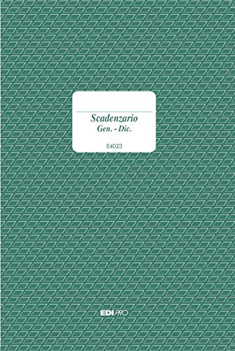 Edipro - E4023 - Scadenzario Gennaio-Dicembre Con Spirale E Indici Plastificati 36 Fogli F.To 24X17