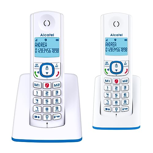 Alcatel F530 Telefono Dect Identificatore Di Chiamata Blu, Bianco