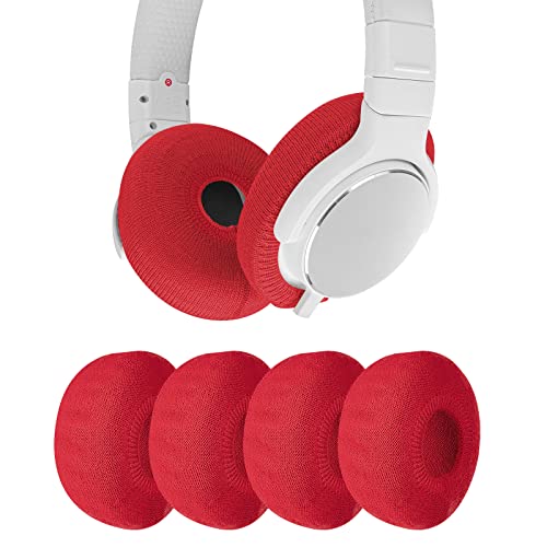Geekria - 2 Paia Di Copricuffie/Copriauricolari/Auricolari In Tessuto Lavorato A Maglia, Lavabili In Tessuto, Per Cuffie Da 4 A 8 Cm, Colore: Rosso