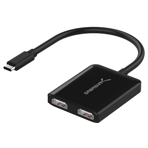 Sabrent Adattatore Da Usb Type-C A Doppio Hdmi, Convertitore Usb C A 2 Hdmi, Supporta Hd, 4K, 3D, 1080P Per Ps5/4, Xbox, Tv Stick, Hdtv Blu-Ray, Ninte