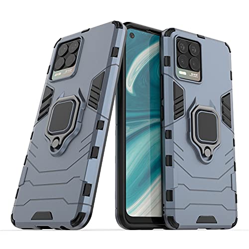 Gkk Desche Per Cover Realme 8 (4G) / Realme 8 Pro Con Vetro Temperato, Custodia Protettiva Antiurto Robusta Realme 8 4G / Realme 8 Pro Case Cover - Ma
