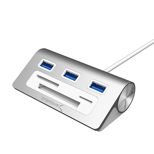 Sabrent Hub Usb 3.2 Gen 1, Ciabatta Multipresa Usb, Sdoppiatore Usb, 3 Porte, Lettore Schede Sd/Microsd/Cf/Tf Per Imac, Macbook, Macbook Pro, Macbook