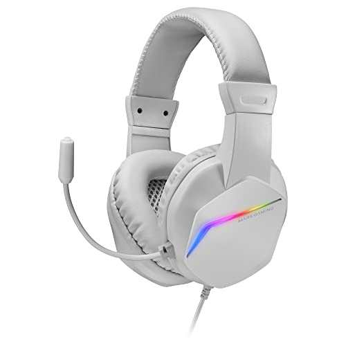 Mars Gaming Mh122, Cuffie Da Gioco Over Ear Frgb Con Microfono, Suono Hifi, Cancellazione Del Suono, Ultra Leggere, Ps4 Ps5 Xbox Switch Tablet Windows