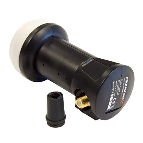 Premiumx Deluxe Single Lnb - Convertitore Di Segnale Per 1 Utenti Con Ricezione Satellitare Digitale In Hd, Uhd E 4K. Supporto Dvb-S2 E Oscillatore Di