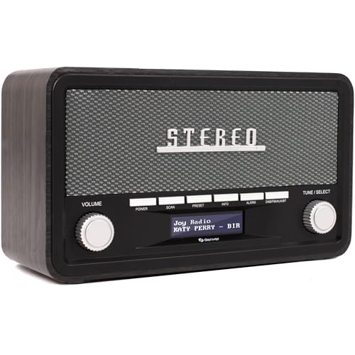 Radio Portatile Denver Dab-18Darkgrey - Radio Analogica E Digitale, Dab+, Fm. Bluetooth. Altoparlanti Da 4 W. Schermo Lcd. Nero, Legno