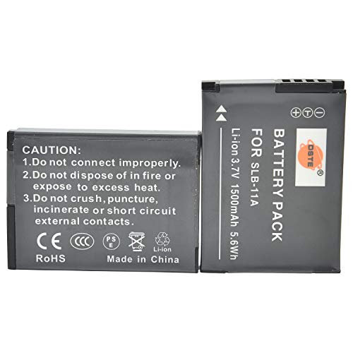 Dste 2-Pacco Ricambio Batteria Per Samsung Slb-11A Wb600 Wb650 Wb700 Wb1000 Wb2000 Cl65 Cl80 Ex1 Hz25W Hz30W Hz35W Hz50W St1000 St5000 St5500 Tl240 Tl