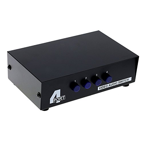 Leagy 4 Porte Video Audio Av Switch - 4 Ingresso 1 Uscita - 4 Dvd A 1 Tv - Connettori Rca Standard