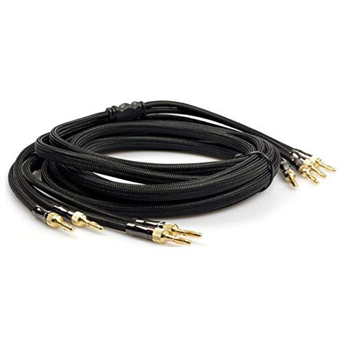Hivilux - 2 Cavi Per Altoparlante Hifi, 2 Connettori A Banana, A Vite, 2 Canali 4M Paar