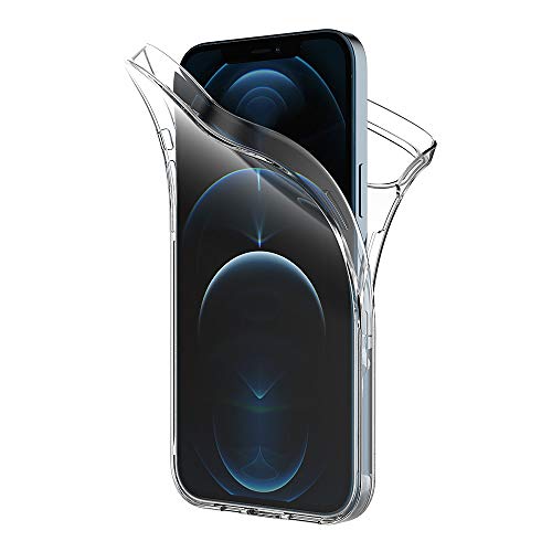 Aicek Cover Compatible Apple Iphone 12 Pro Max, 360°Full Body Cover Iphone 12 Pro Max Silicone Case Molle Di Tpu Trasparente Sottile Custodia Per Ipho
