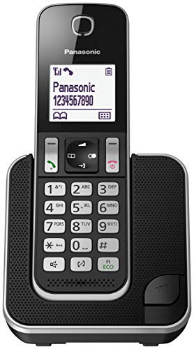 Panasonic Kx-Tgd320Jtb Telefono Cordless Dect Con Segreteria Telefonica, Schermo Lcd Monocromatico Bianco, Schermo E Tasti Retroilluminati, Suoneria P