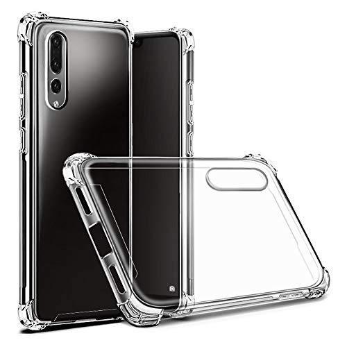 Hually Cover Per Huawei P20 Pro, Morbido Tpu P20 Pro Custodia Cristallo Limpido Slim Anti Scivolo Protezione Posteriore Case Antiurto Per Huawei P20 P