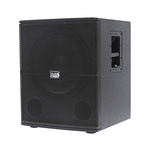 Italian Stage Is S115A - Subwoofer Audio Attivo Amplificato Da 700W Di Picco In Classe Ab Con Cono Da 15" Con 2 Canali In-Out, Nero