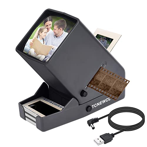 Tcnewcl Led Proiettore Di Diapositive Usb, Visualizzatore Diapositive E Negativi Da 35 Mm, Ingrandimento 3X