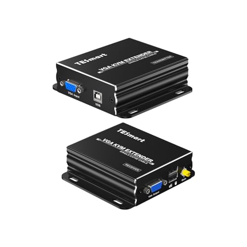 Tesmart 300M/984Ft Vga Kvm Extender - Vga Usb 300M Extender Su Cavo Cat5E Cat6 Ethernet Supporto Per 1920 * 1200 @60Hz (Sender + Receiver)